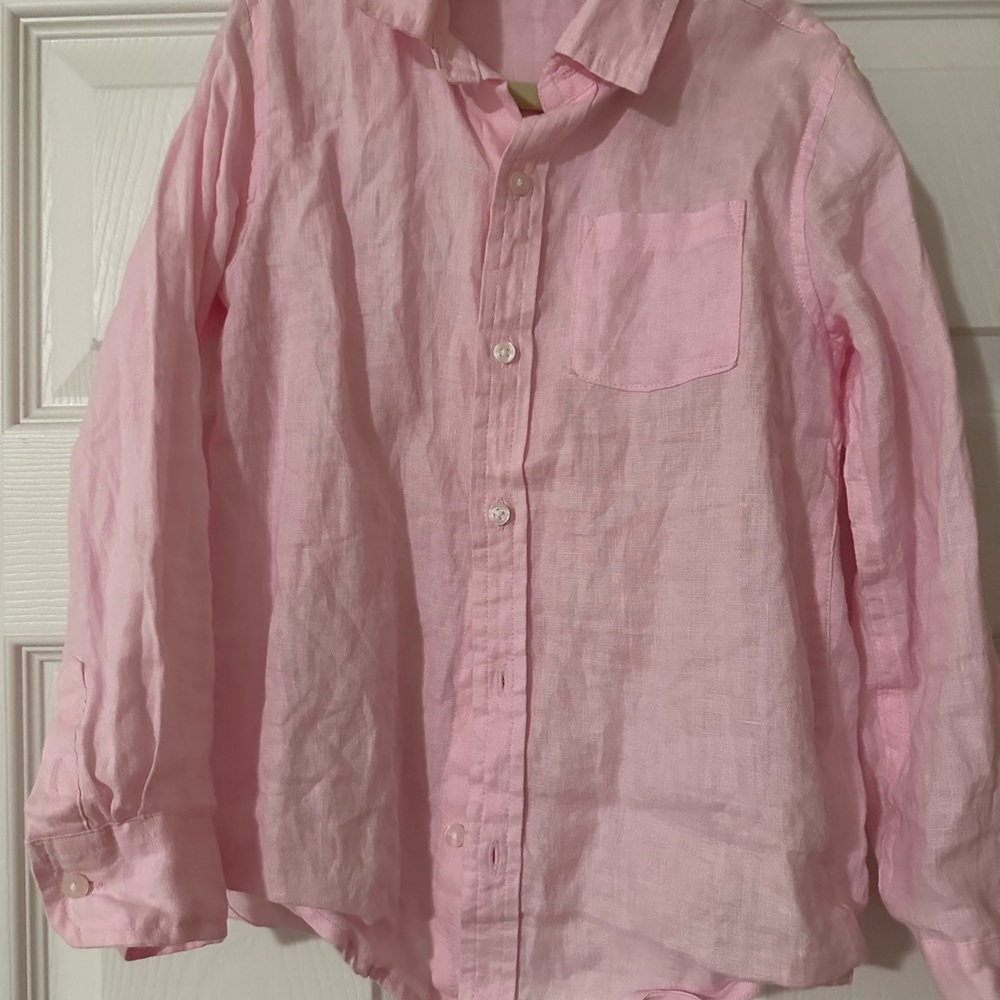 Janie & Jack Linen Roll-Cuff Shirt